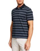 Men's Short-sleeve Auto Stripe Slub Polo