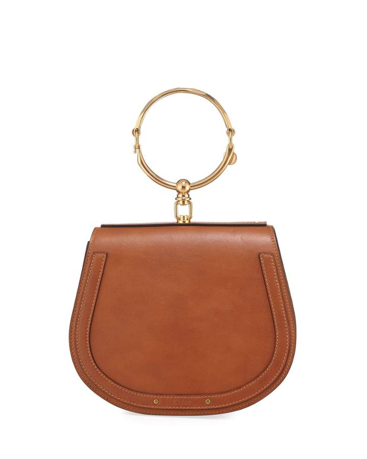 Nile Studded Leather Crossbody Bracelet Bag