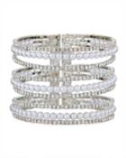 9-row Rhinestone & Pearly Cuff