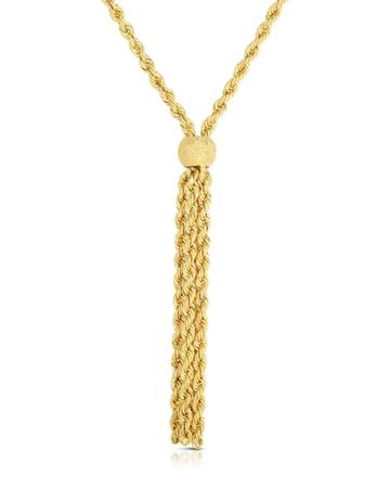 14k Italian Gold Tassel Pendant Necklace