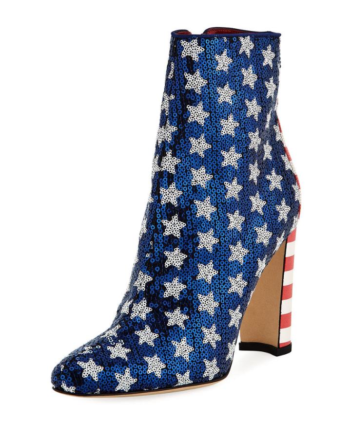 Nancy Sequined Stars & Stripes Flag Booties