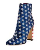 Nancy Sequined Stars & Stripes Flag Booties