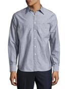 Walland Cotton-linen Shirt, Gray Pattern