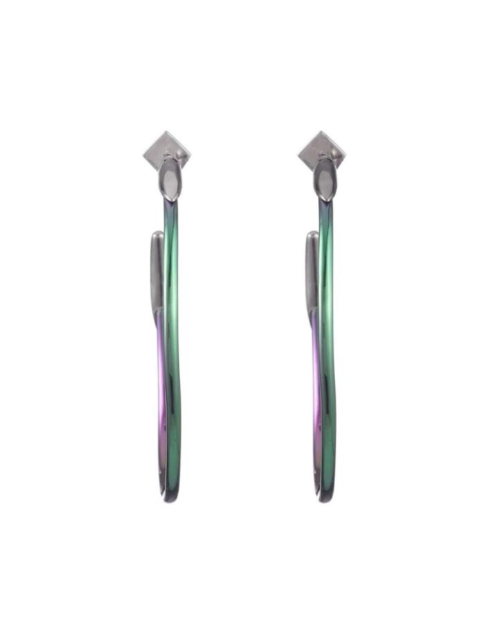 Rhodium-plated Hoop Earrings