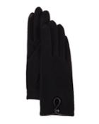 Portolano Cashmere-blend Keyhole Tech Gloves, Black, Women's
