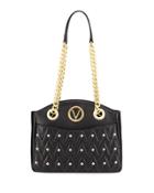 Camelie D Studs Quilted Sauvage Leather