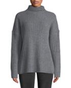 Turtleneck Open-back Wool-blend Pullover