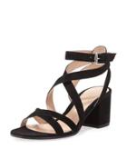 Suede Crisscross Block-heel