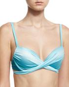 Laguna Poppy Wrap Swimsuit Top, Teal