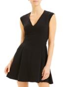 Classic Crepe Pleated V-neck Dress