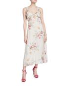 Sabina Sleeveless Floral Lace-inset Dress