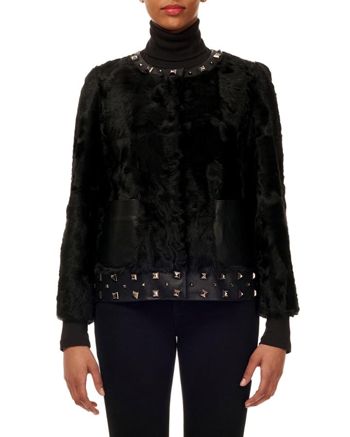 Lamb Fur Studded