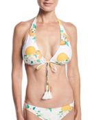 Tropical Fruit & Floral String Bikini Top