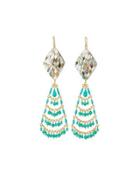 Turquoise & Pearly Chandelier Earrings