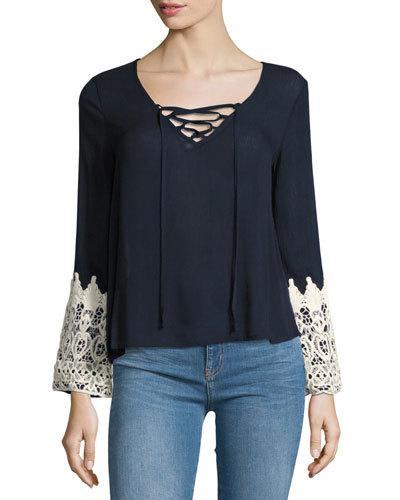 Relaxed Blouse With Crochet-trim