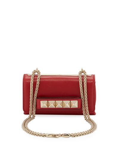 Rockstud Chain Leather Shoulder Bag, Ivory