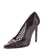 Cutuptown Leather Pointed-toe Pump W/ Cutouts
