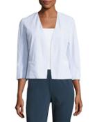Cassie Seersucker Open-front Jacket,