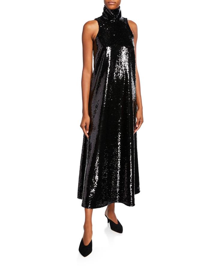 Sequined Halter-neck Cocktail Dress