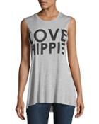 Love Hippie Sleeveless Top, Gray
