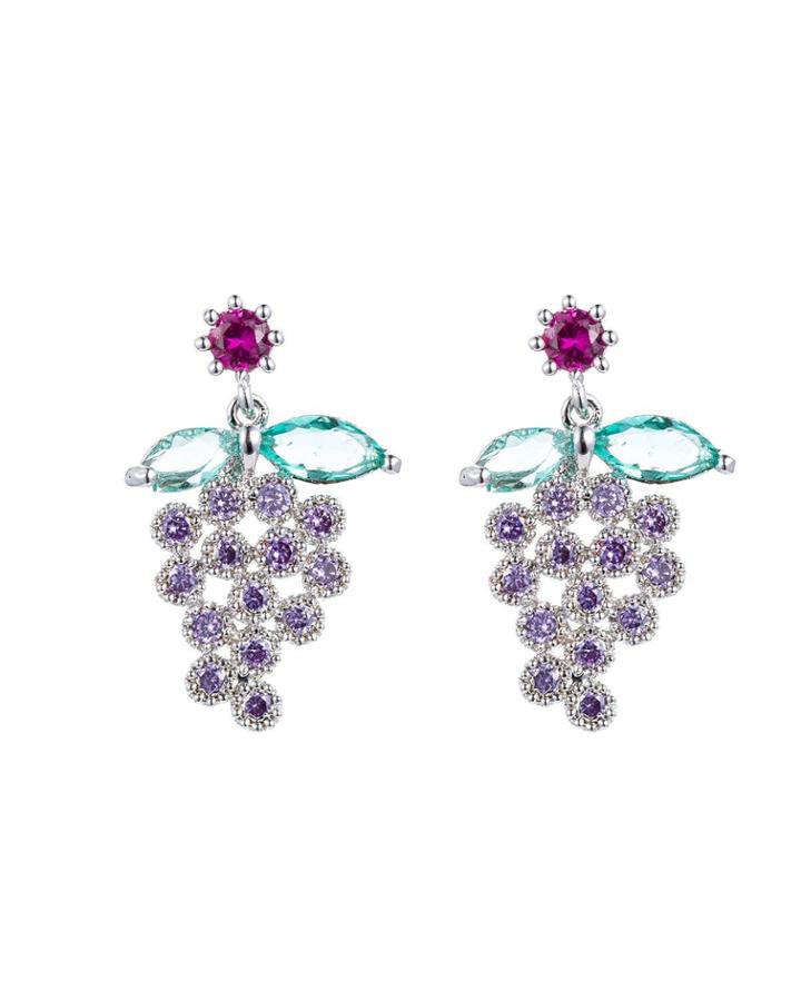 Milan Grape Cubic Zirconia Earrings