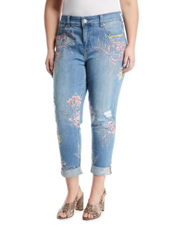 Embroidered Skinny Jeans,