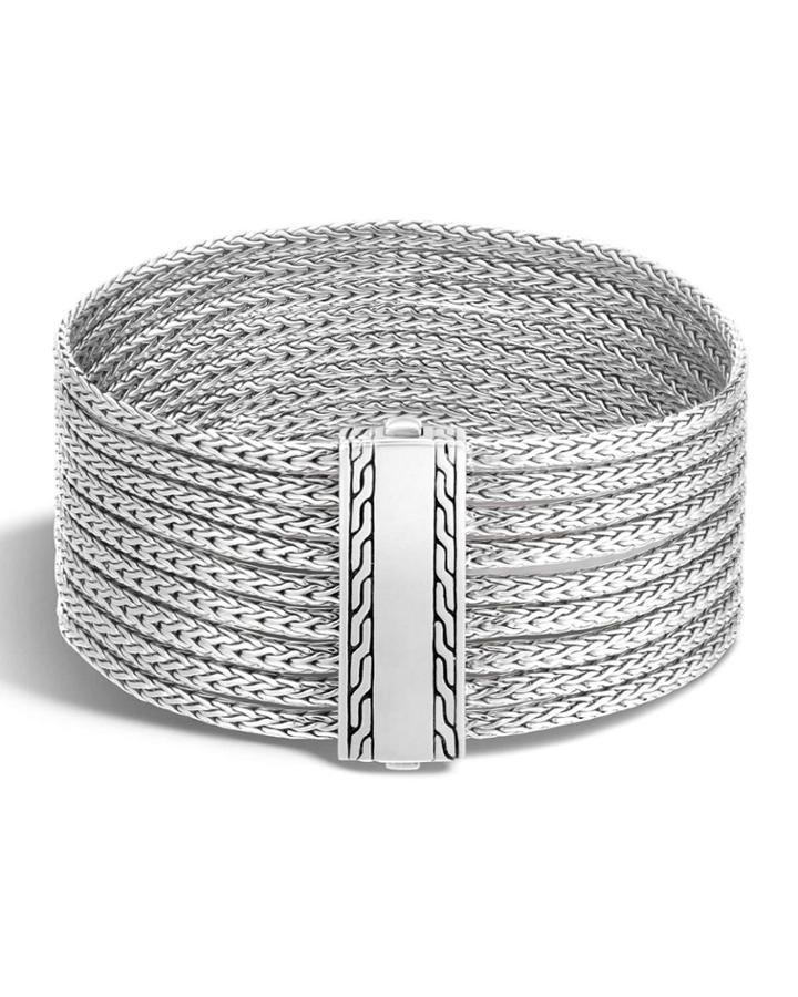 Classic Chain 9-row Sterling Silver Bracelet,