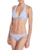 Reversible Elephant/stripes Triangle Bikini Top