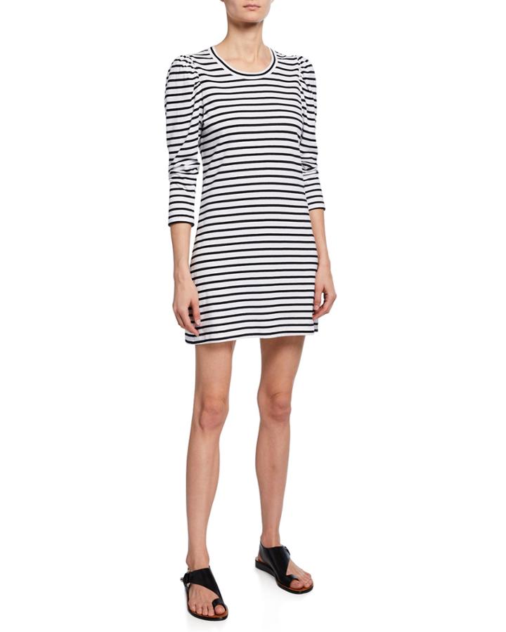 Kidman Striped 3/4-sleeve Cotton Dress