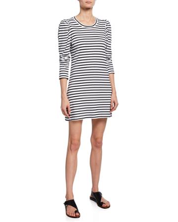 Kidman Striped 3/4-sleeve Cotton Dress