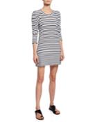 Kidman Striped 3/4-sleeve Cotton Dress