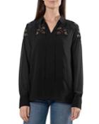 Sheer-sleeve Blouse With Beading