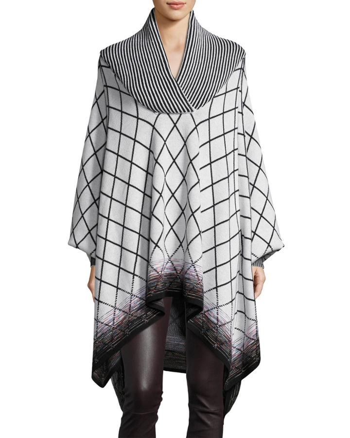 Mixed-stripe Poncho