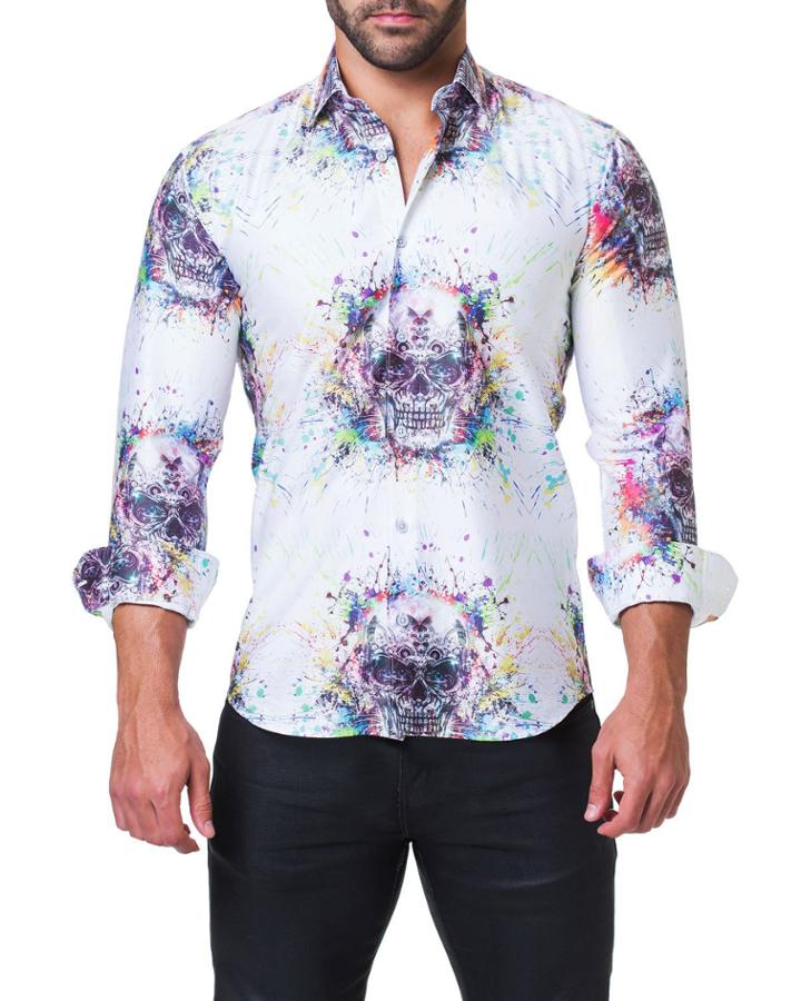 Men's Shaped-fit Fibonacci Specter Skull-print