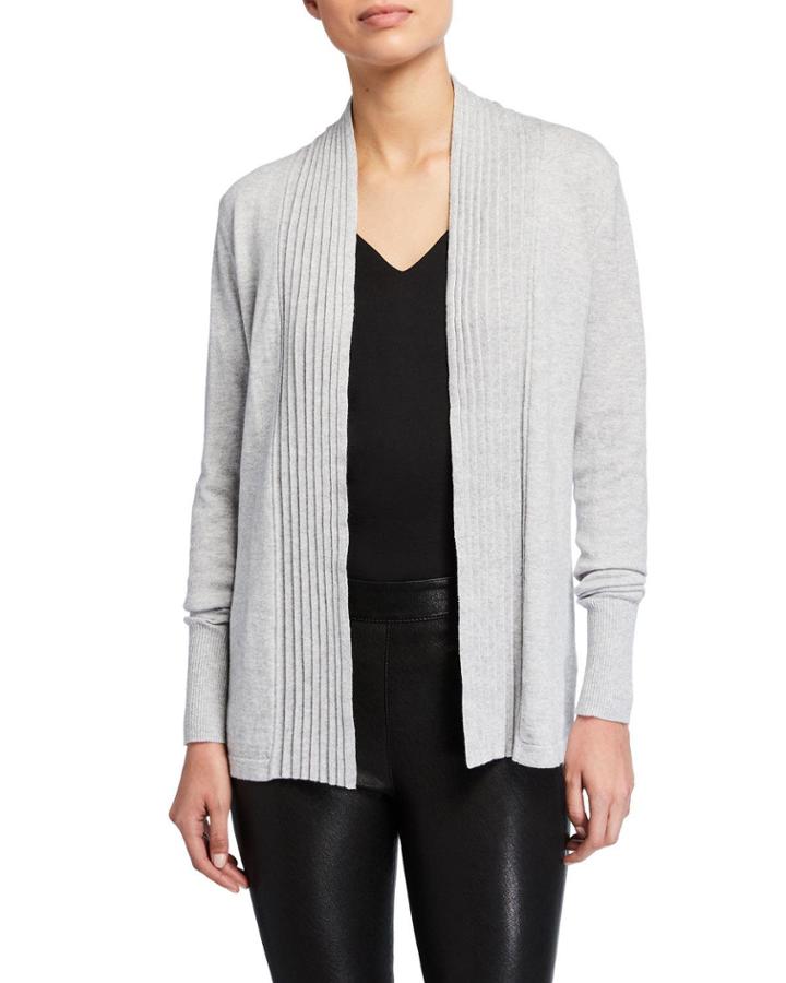 Ribbed Detailed Open Cardigan