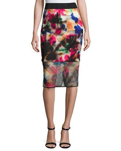 Graffiti-print Illusion-hem Pencil