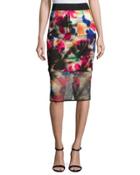 Graffiti-print Illusion-hem Pencil