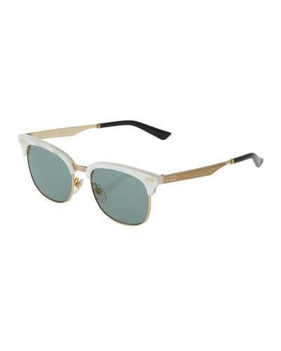 Colorblock Square Sunglasses, Gold
