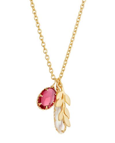 Freshwater Pearl & Quartz Charm Necklace