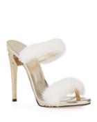 Metallic Leather Fur Cocktail