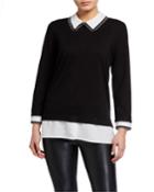Embellished Twofer Spread Collar