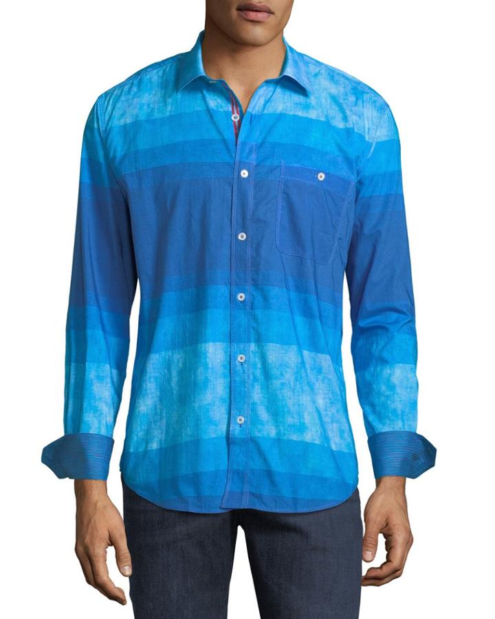 Shaped-fit Ombre Stripe Sport