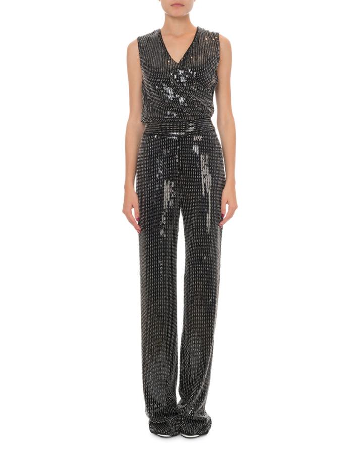 Pearl & Sequin Sleeveless Jumpsuit