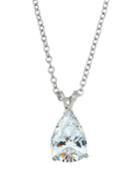 Cubic Zirconia Pear Pendant Necklace, Clear