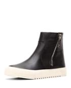 Gia Lug Zip Leather Ankle Booties, Black