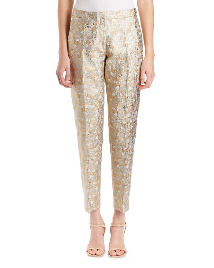 Poumas Lurex Floral Jacquard Pants