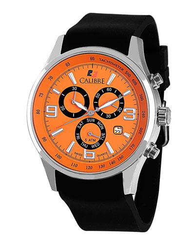 42mm Men's Mauler Chronograph Watch, Orange/black