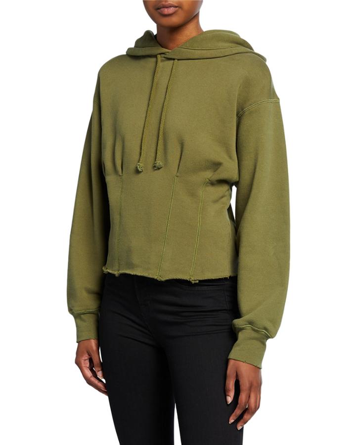 The Pintuck Cropped Hoodie