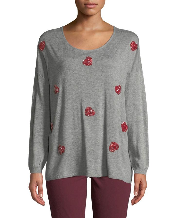 Heart Patch Scoop-neck