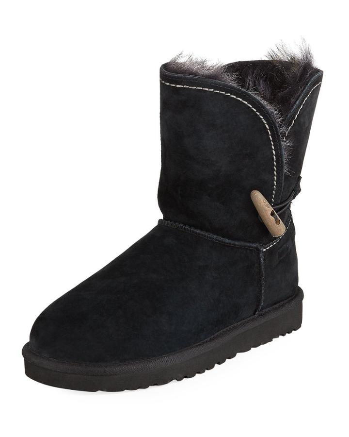 Meadow Suede Seam Booties, Black